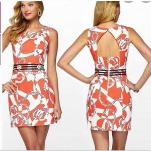 Lilly Pulitzer Booze Cruise Dress, Nautical Orange Navy Size 0